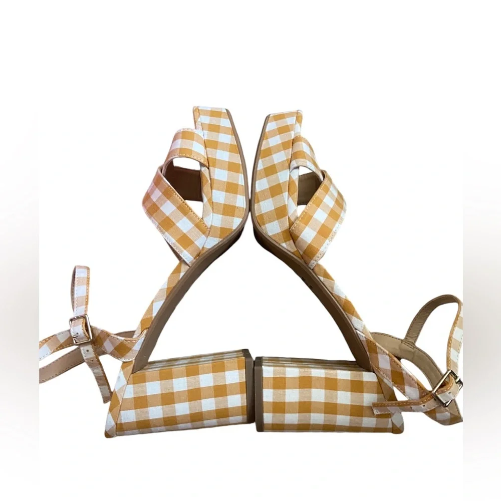 SHEIN plaid strappy square toe heels size 8.5 NWOT - Picture 4 of 6